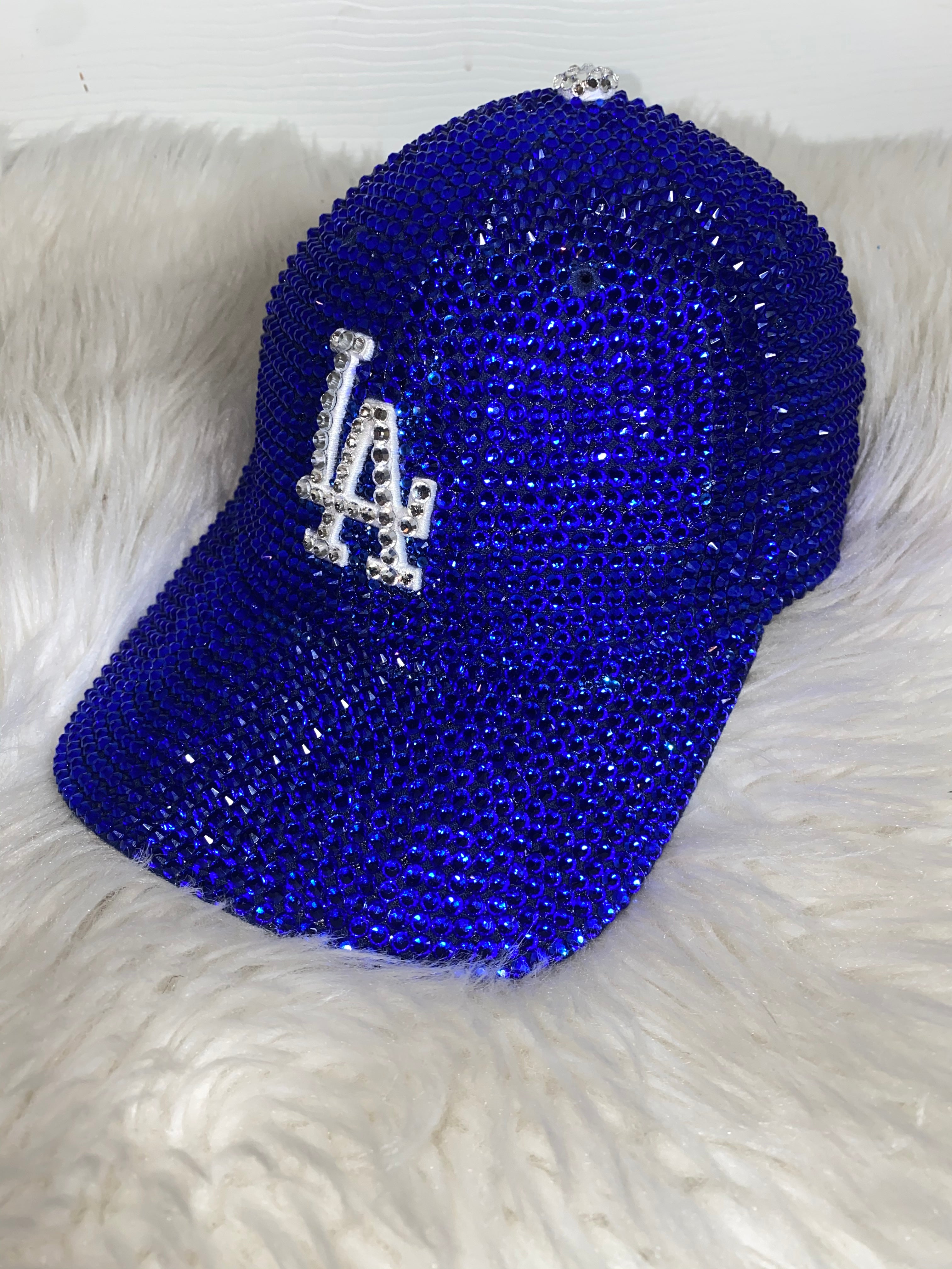 Blue LA Dodgers Bling Hat Austrian Crystal Hats '47 